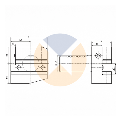 B1-16x12x24 радиальный резцедержатель левый, короткий