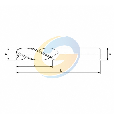 D4*10*D4*50L Z3 фреза концевая Flat твердосплавная GREWIN AL