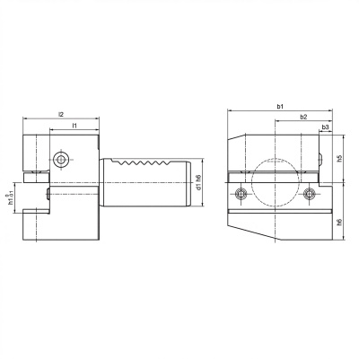 B1-16x12x24 радиальный резцедержатель правый, короткий