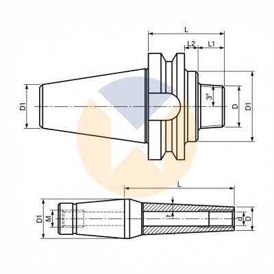 BT40-TSF12-45-6 (PCS) удлинитель термозажимного патрона (тонкий)