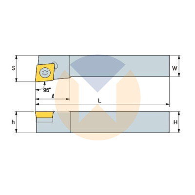 Резец с СМП SCLCR2525-M12