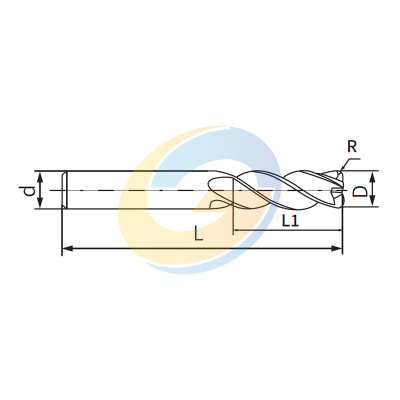 D6*R2.0*30*D6*100L Z4 фреза с радиусом при вершине CORNER RADIUS твердосплавная GREWIN HRC55